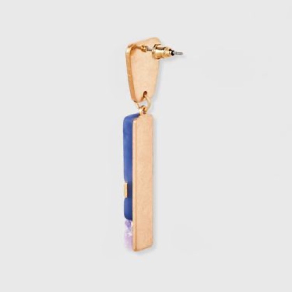 ✔️SOLD✔️ Semi-Precious Linear Drop Earrings - Picture 2 of 4